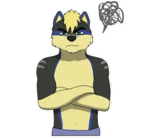 😠 15c97af0 Furry, Anthro, Colère, Personnage, Cartoon, Autocollant telegram sticker