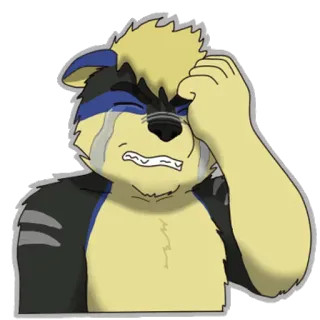 😭 308e1866 pleurs, triste, dessin animé, ours, poilu, anthropomorphe telegram sticker