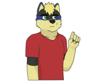 😑 31b2fff8 Furry, Anthropomorphe, Doigt d'honneur, Geste obscène, Dessin animé, Animal, Personnage telegram sticker