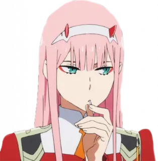 🩳 3e427173 Zero Two Darling in the Franxx Zero Two, Darling in the Franxx, anime, character, manga, pink hair telegram sticker