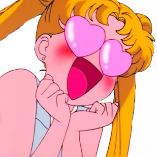 🚓 7923c941 Sailor Moon anime, love, hearts, excited, cartoon, fan art, sailor moon telegram sticker