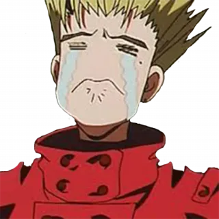 👖 f2f3ba3b Vash the Stampede Trigun anime, crying, vash, trigun, sad, emotion, character telegram sticker