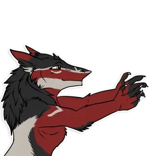 😋 a9f50776 Fellwesen, Anthropomorph, Wolf, Tier, Cartoon, Charakter telegram sticker