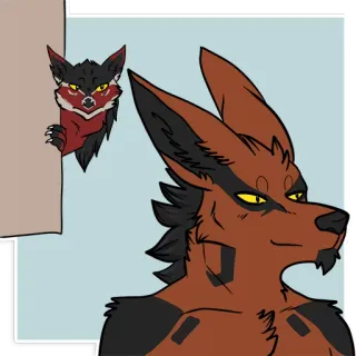 😐 f7a7b52f tier, fuchs, cartoon, gucken, fell, illustration telegram sticker
