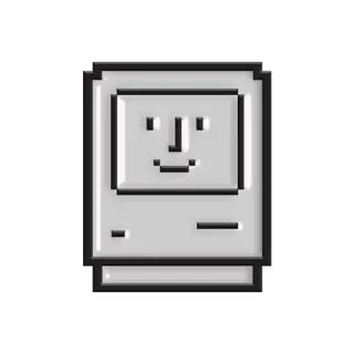🖥 d2356cae ビンテージコンピュータ, Macintosh, レトロ, ピクセルアート, アイコン, テクノロジー whatsapp sticker