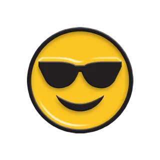 😎 dbe53615 絵文字, スマイリー, クール, サングラス, 黄色い顔, 表情, ステッカー whatsapp sticker