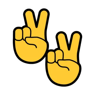 ✌️ 17625941 peace, victory, hand gesture, emoji, fingers, symbol whatsapp sticker