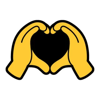 ♥️ e0e32f79 heart, hands, love, emoji, gesture, affection whatsapp sticker