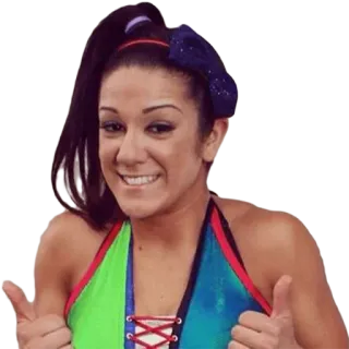 👍 7c184f08 Bayley đấu vật, ngón tay cái, nụ cười, phụ nữ, thể thao telegram sticker