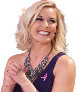 ☺️ 8ef853c0 phụ nữ, nụ cười, dây chuyền, váy, tóc vàng, ruy băng hồng telegram sticker