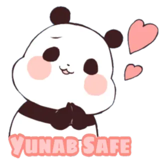 👼 86245688 YUNAB SAFE panda, mignon, coeurs, sûr telegram sticker