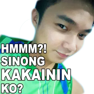 😏 65c56c68 HMMM?! SINONG KAKAININ KO? Filippino, Tagalog, Mangiare, Domanda whatsapp sticker