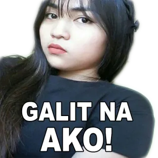 😡 9e86bdb6 GALIT NA AKO! Filippino, arrabbiata, donna, meme whatsapp sticker