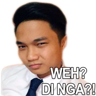 😏 b1451ede WEH? DI NGA?! persona, uomo, faccia, adesivo, dubbio, espressione, curioso, domanda whatsapp sticker