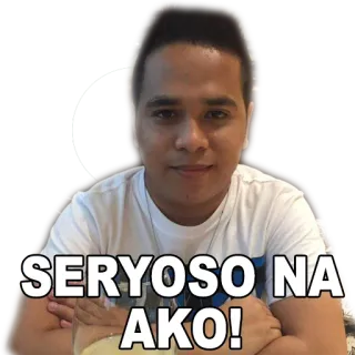 😐 cc3b386c SERYOSO NA AKO! Filippino, uomo, serio, ritratto whatsapp sticker