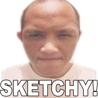 🙄 d937994f SKETCHY! schizzo, faccia, espressione, meme whatsapp sticker