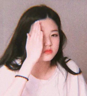 🍼 d77f9c72 ผู้หญิง, ผู้หญิง, ภาพเหมือน, มือ, หน้า, สีหน้า telegram sticker