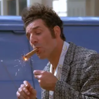 🚬 9a70e190 Kramer Seinfeld Kramer, Seinfeld, sigaro, fumare, televisione telegram sticker