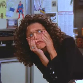 😱 c2d4ef2e Elaine Benes Seinfeld elaine, seinfeld, commedia, serie tv, divertente, personaggio telegram sticker