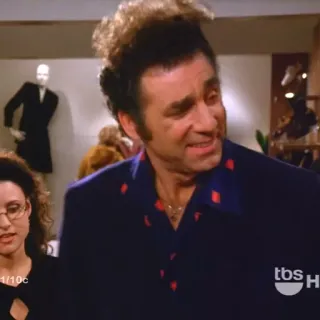 😏 daa4f02a Kramer Seinfeld commedia, serie tv, personaggio, divertente, umorismo telegram sticker