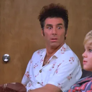 😯 f91a9170 Kramer Seinfeld Kramer, Seinfeld, scioccato, divertente, serie TV telegram sticker