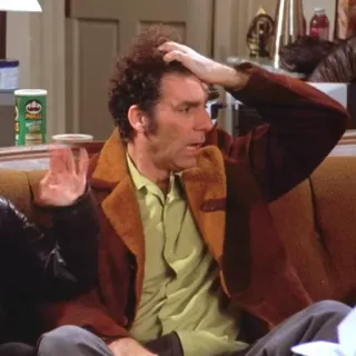 🤕 fac564b6 Kramer Seinfeld Kramer, Seinfeld, divertente, commedia, serie TV, personaggio telegram sticker