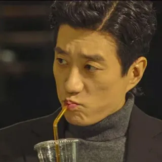 👽 0844abaf người đàn ông, uống, chân dung, diễn viên, biểu cảm, ống hút telegram sticker