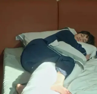 👽 336bc2f3 ngủ, giường, người, trong nhà, thư giãn, nghỉ ngơi telegram sticker