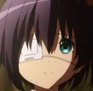 🙂 a1fb43da Rikka Takanashi Love, Chunibyo & Other Delusions Anime, Personagem, Rikka Takanashi, Tapa-olho, Chunibyo telegram sticker