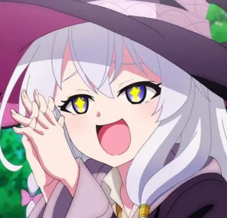 🤩 c1419341 anime, bruxa, fofo, feminino, olhos de estrela, feliz telegram sticker