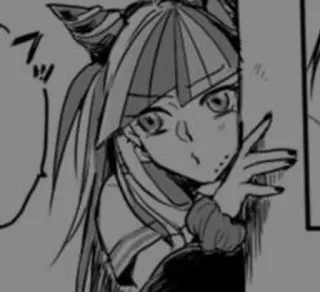 🌟 2eebe89f アニメガール, 猫耳, 漫画, スケッチ, 白黒, かわいい, 覗き見 whatsapp sticker