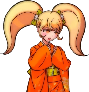🌟 42424581 Hiyoko Saionji Danganronpa anime, manga, character, blonde, hiyoko saionji, danganronpa, orange, kimono telegram sticker