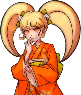 🌟 e57cb5ea Hiyoko Saionji Danganronpa anime, game, Danganronpa, Hiyoko Saionji, character, blonde hair, evil smile telegram sticker