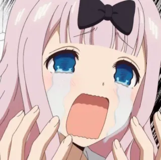 😭 0ba39839 Chika Fujiwara Kaguya-sama: Love Is War anime, llorando, Chika Fujiwara, triste, Kaguya Sama, emocional, lindo whatsapp sticker