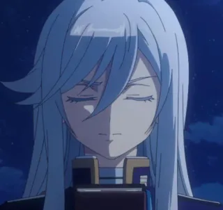 😑 8154b477 Anime, Mujer, Pelo Blanco, Ojos Cerrados whatsapp sticker