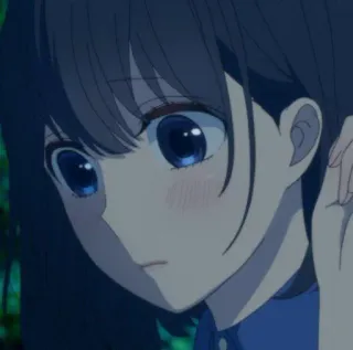 ✨ 8da1c830 Chica anime, Ojos azules, Pelo oscuro, Retrato, Dibujos animados, Animación whatsapp sticker