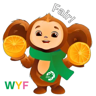 🤗 1cf8179d Fair! cartone animato, personaggio, animale, arancione, frutta, fiera telegram sticker