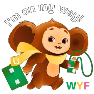 😋 2e6b7e33 I'm on my way! cartoni animati, animale, viaggio, in viaggio, animato, allegro telegram sticker