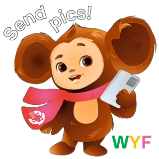 😳 6903a292 Send pics! cartone animato, scimmia, animale, sciarpa, telefono, invia foto telegram sticker
