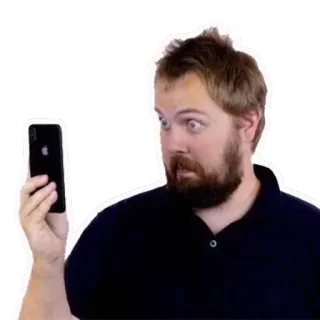 😧 16e98542 男, ひげ, スマホ, テクノロジー, びっくり, 衝撃 telegram sticker