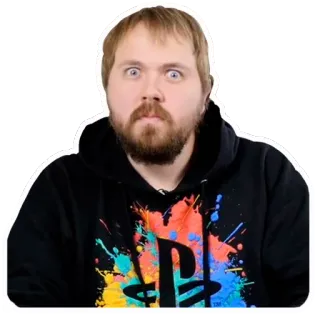 😳 a1e9b2ce 男, ポートレート, 顔, パーカー, 表情, 衝撃, 驚き telegram sticker