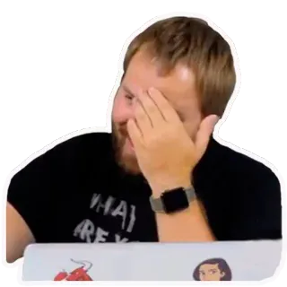 🤦 eda49e83 WHAT ARE YOU DOING? 男, 金髪, 表情, 笑い, 質問, 驚き, 混乱 telegram sticker