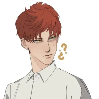 😐 d0572d59 男人, 问题, 困惑, 插图, 卡通, 思考 whatsapp sticker