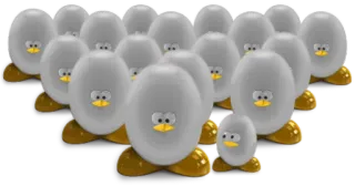 😕 030a1423 pingouins, dessin animé, mignon, groupe, oiseaux telegram sticker