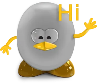 👋 13da377e HI salutation, coucou, salut, personnage, amical telegram sticker