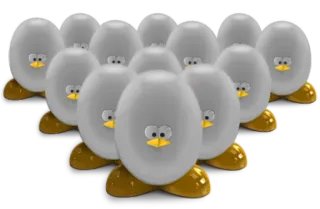 😐 3ef923b2 pingouin, dessin animé, oeufs, mignon, animal, oiseau telegram sticker