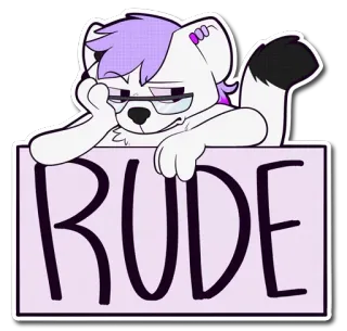 🚫 588359de RUDE rude, cartoon, animal, furry, expression, sign, annoyed telegram sticker