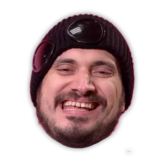 😄 4375cf93 hombre, cara, gorro, sonrisa, persona, ojos, gafas telegram sticker