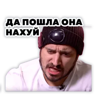 🐖 5e74a5ca ДА ПОШЛА ОНА НАХУЙ ruso, palabrota, insulto, expresión, enfadado, hombre, negativo telegram sticker