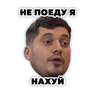 🙅‍♂️ 73f08659 НЕ ПОЕДУ Я
НАХУЙ ruso, insulto, cara, meme, sticker, expresión telegram sticker